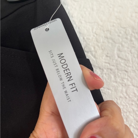 Worthington Modern Fit Black Wide Leg Trousers - Picture 5 of 11